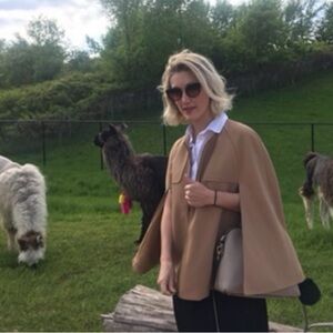 Halogen cape coat tan small